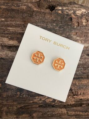 Tory Burch Logo Stud Earrings